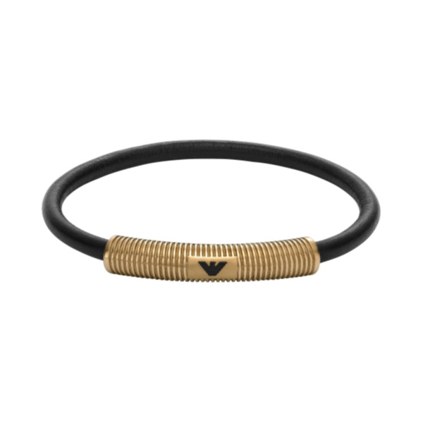 Emporio Armani Bracciale Uomo in Pelle Nera EGS2926251