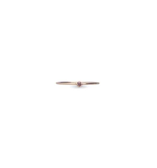 Anello Filodamore prezioso small in Oro Rosa 9kt con diamante brown - immagine 2