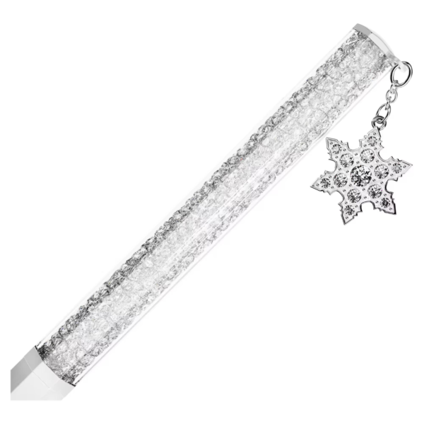 Penna a sfera Crystalline Forma ottagonale, Fiocco Di Neve, Bianco, Laccato bianco - immagine 3