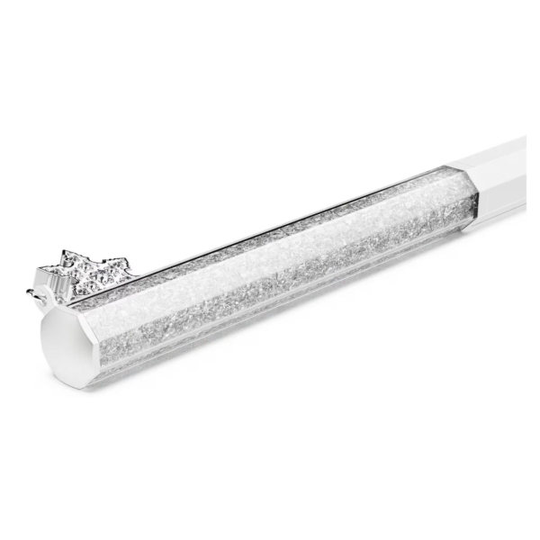 Penna a sfera Crystalline Forma ottagonale, Fiocco Di Neve, Bianco, Laccato bianco - immagine 4