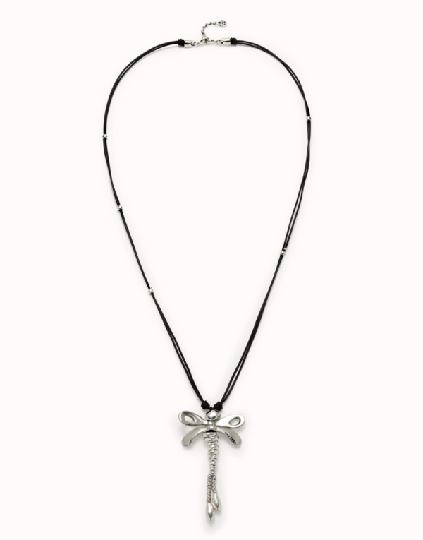 Uno De 50 Collana Donna cuoio con libellula centrale placcata argento sterling - immagine 3