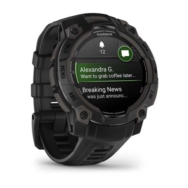 Garmin Smartwatch Instinct 3 Black, cinturino Black AMOLED - immagine 3