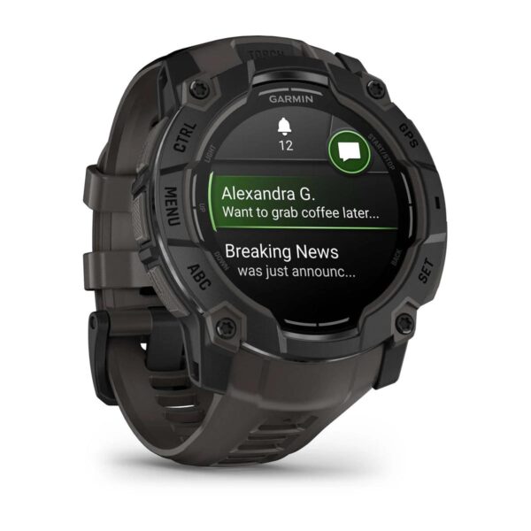 Garmin Smartwatch Instinct 3 Black con cinturino silicone Charcoal AMOLED - immagine 3