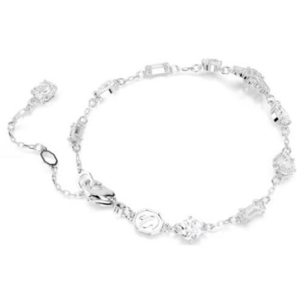 Swarovski Braccialetto Idyllia Taglio Misto, Fiocco Di Neve, Bianco, Placcato Rodio - immagine 4