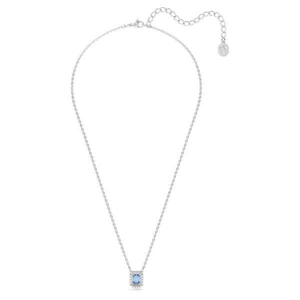 Swarovski Collana Millenia Taglio Ottagonale, Blu, Placcato Rodio - immagine 2