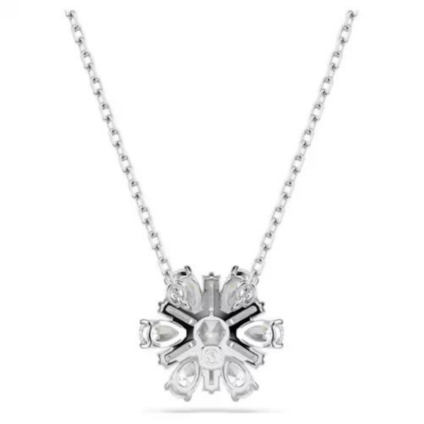 Swarovski Pendente Idyllia Taglio Misto, Fiocco Di Neve, Bianco, Placcato Rodio - immagine 4