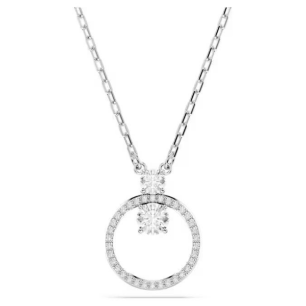 Swarovski Pendente Constella Taglio Round, Bianco, Placcato Rodio