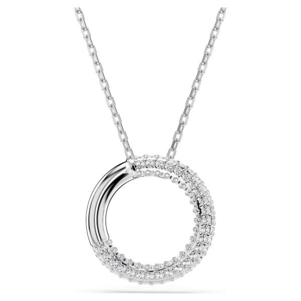 Swarovski Pendente Dextera Pavé, Bianco, Placcato Rodio