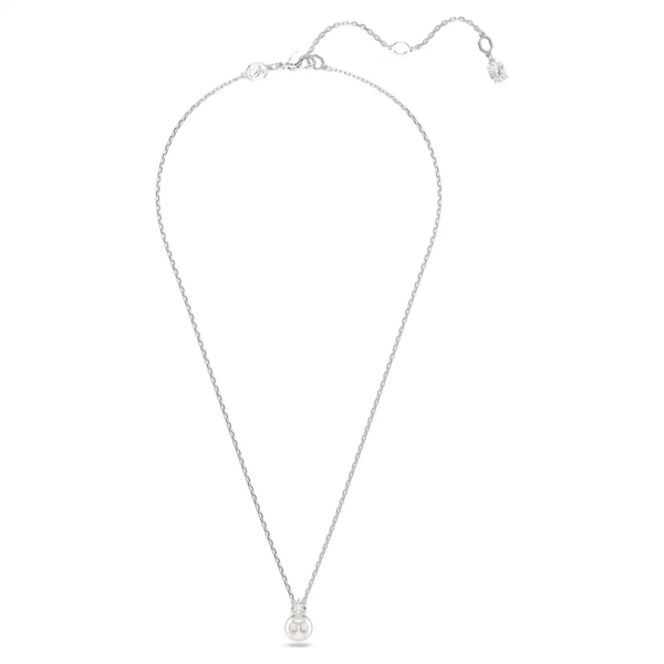 Swarovski Pendente Matrix Crystal Pearl, Taglio Round, Bianco, Placcato Rodio - immagine 2