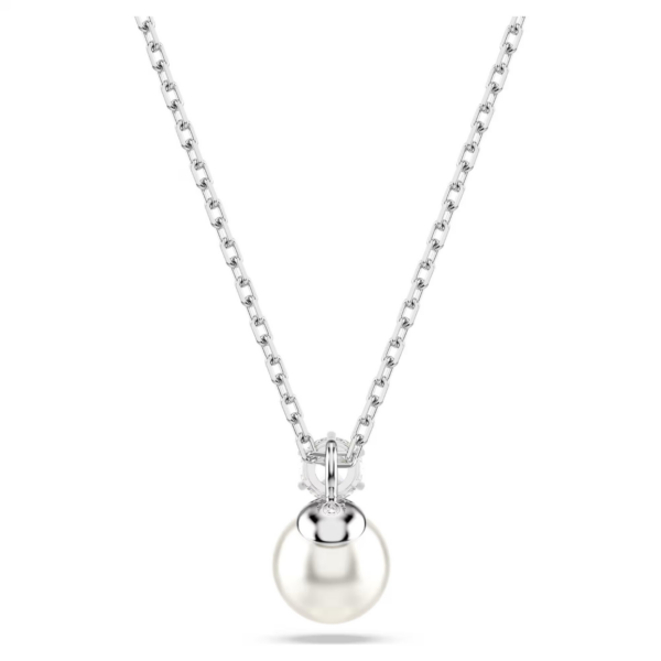 Swarovski Pendente Matrix Crystal Pearl, Taglio Round, Bianco, Placcato Rodio - immagine 4