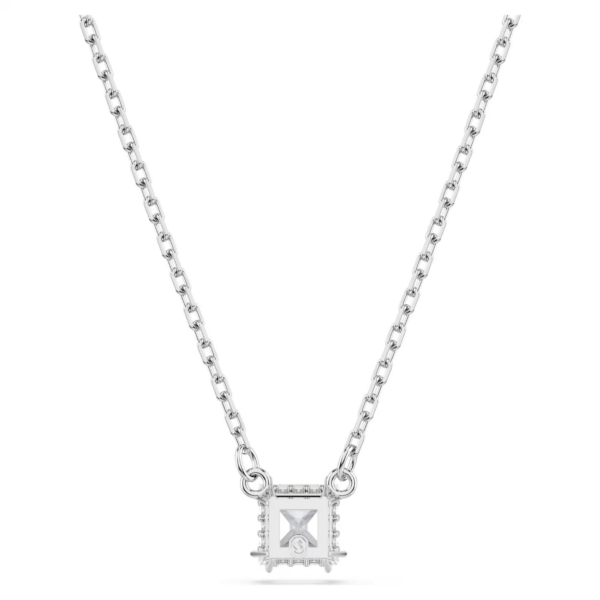 Swarovski Pendente Stilla Taglio Squadrato, Bianco, Placcato Rodio - immagine 4